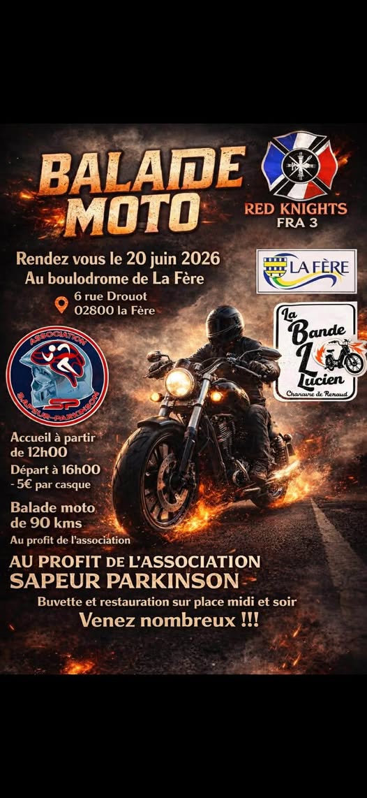 Balade Moto caritative au départ de La Fère (02)